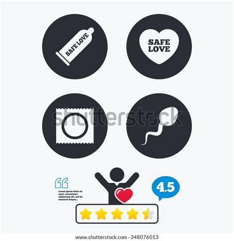 Safe Sex Love Icons Condom Package Stock Vector Royalty Free