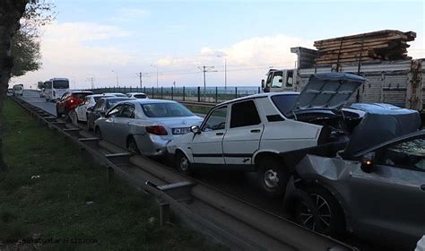 Samsun da Zincirleme Kaza 7 Araç Birbirine Girdi Asayiş Malatya