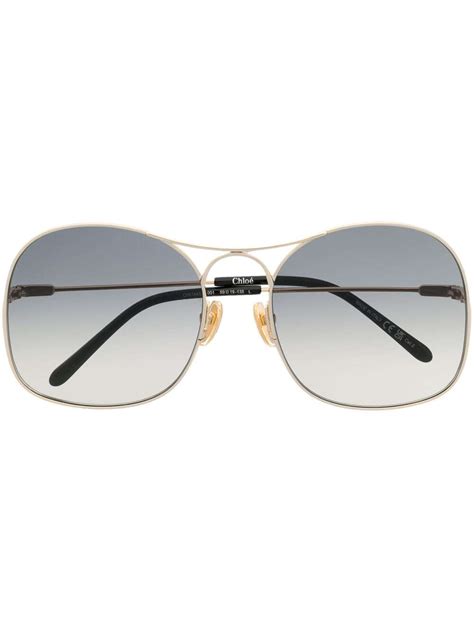 Chloé Eyewear Logo Engraved Oversized Frame Sunglasses Editorialist