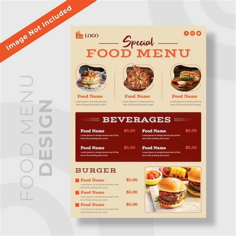 Premium Vector Restaurant Food Menu Flyer Template