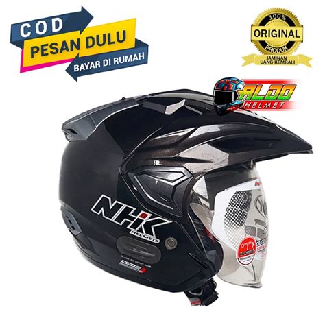 Jual Helm Nhk Predator Crypton Solid Gunmetal Helm Nhk Double Visor