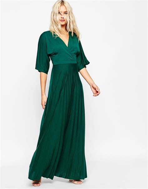 Asos Collection Maxi Dress With Pleated Hem And Kimono Sleeve 46 Asos Lookastic