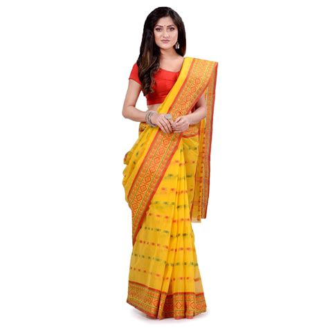 Buy DB DESH BIDESH Women S Traditional Bengal Tant Woven Haldi