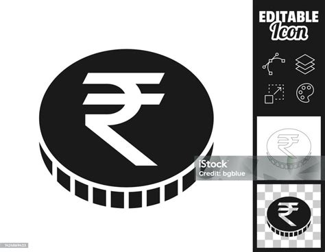 Indian Rupee Coin Icon For Design Easily Editable Stock Illustration ...