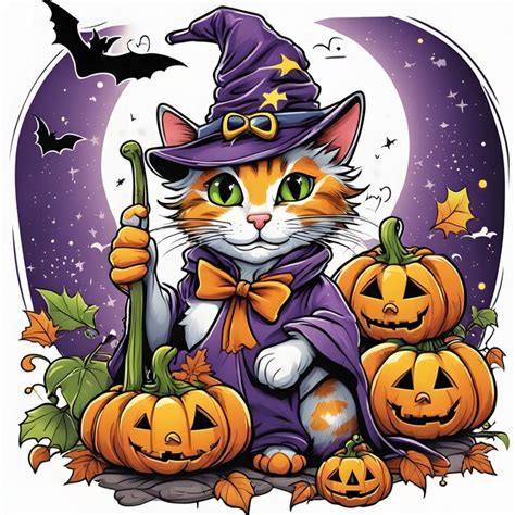 Premium Ai Image Halloween Cat Sublimation