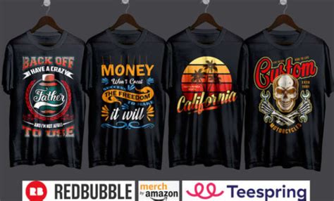 Create Bulk T Shirt Design For Teespring Redbubble Merch By