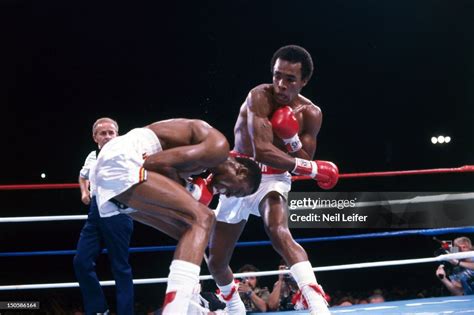 Sugar Ray Leonard In Action Vs Thomas Hearns During Round 14 Of Fight News Photo Getty Images