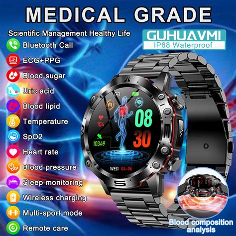 Reloj Inteligente De Grado M Dico Para Hombres Pulsera De Mano Con Ecg