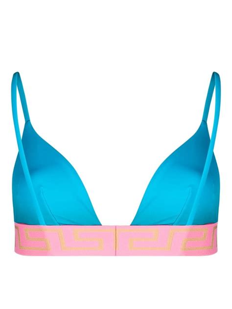 Versace Greca Border Triangle Bikini Top Reversible