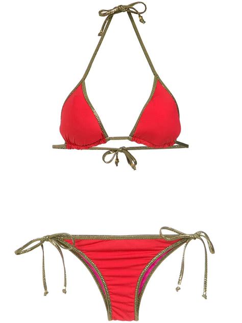 Buy Amir Slama Gold Tone Trimming Bikini Set At Off Editorialist