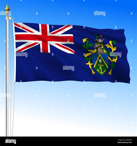 Pitcairn Official National Waving Flag British Territory Vector