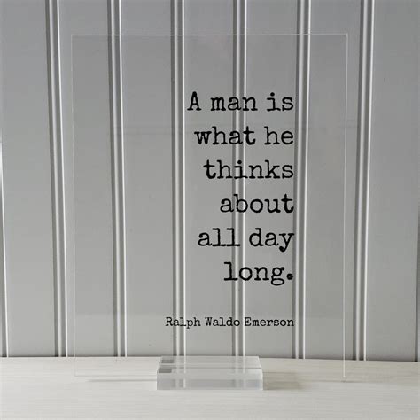 Ralph Waldo Emerson Floating Quote A Man Is What He Thinks Etsy