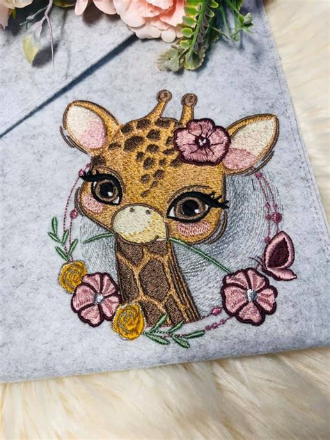 Fichier modèle broderie Girafe Ella Stickzebra Tissus Hemmers