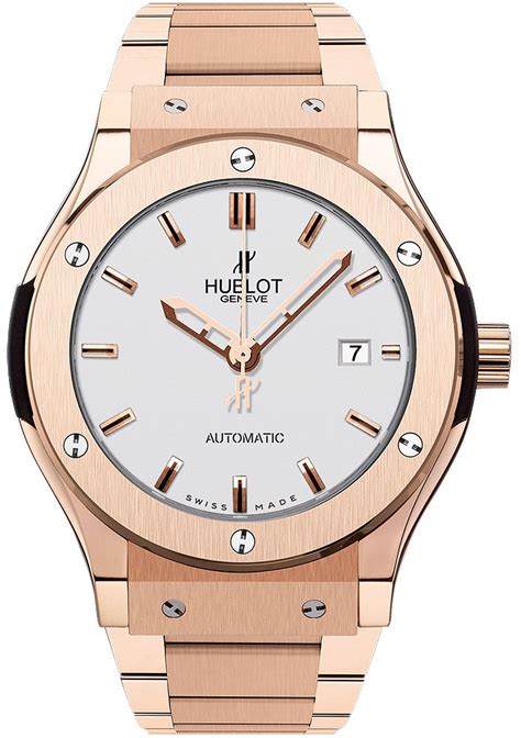 Hublot Classic Fusion Silver Dial Rose Gold Plated Band And Case