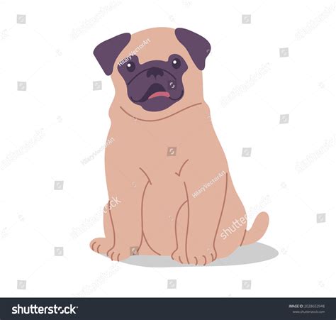 Cute Pug Dog Cartoon Vector Illustration Stock Vector Royalty Free