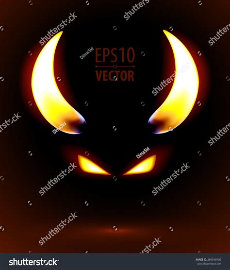 Illustration Burning Demonic Eyes Demon Vector Vector De Stock Libre