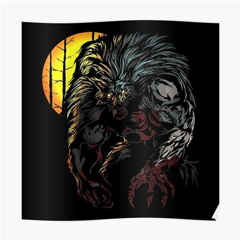 "Werewolf Full Moon Lycan Mythology Easy Halloween" Poster by shaunteshan | Redbubble