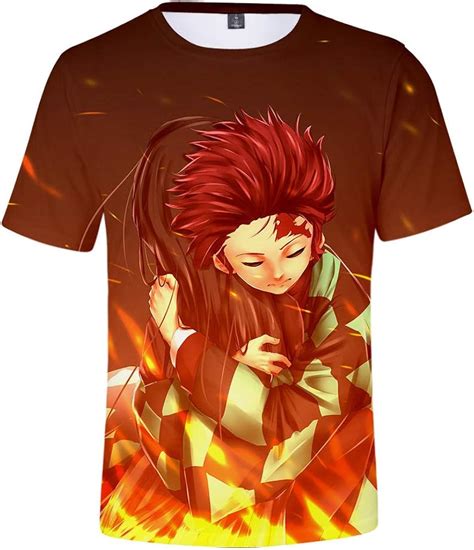 Camiseta De Manga Corta De Algodón Y Poliéster De Verano Camiseta De Inspiración Anime Impresa