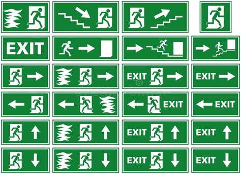 Set of Symbols for Fire Escape Evacuation Plans Stock Vector ...