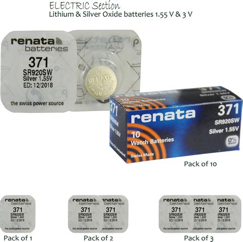 Renata Watch Battery Swiss Made Renata Or Sr Sw V Amazon