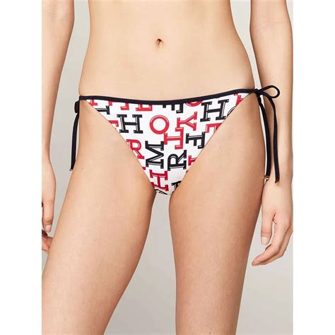 Tommy Hilfiger Cheeky String Side Tie Print Bikini Bottom Multicolor