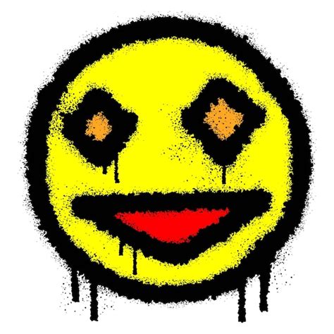 Premium Vector Smiling Face Emoticon Graffiti With Colorful Spray Paint