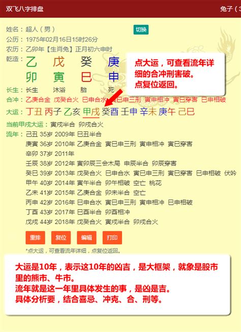 如何看懂八字（双飞八字排盘使用指南