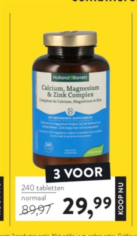 Calcium Magnesium Zink Complex Tabletten Aanbieding Bij Holland