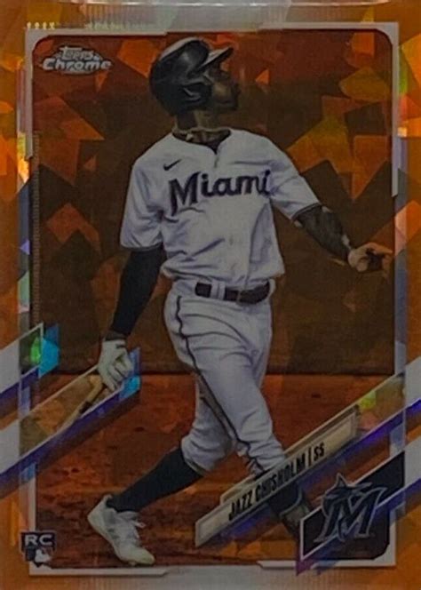 Jazz Chisholm Jr 2021 Topps Chrome Sapphire Edition 538 Orange 25