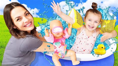 Maya Und Lina Baby Born Lina Lernt Schwimmen Puppen Mama Show F R