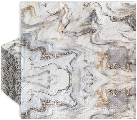 Amazon Anydesign Pack Marble Paper Napkins Disposable Graceful