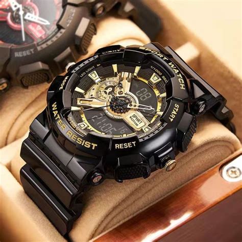 POSHI Brand Black Digital Watch For Men Sports Waterproof Outdoor