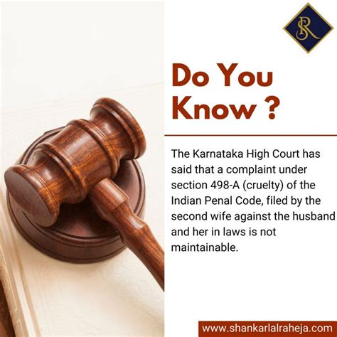 Karnataka High Court 2nd Wifes 498 A Complaint Vs Husband In Laws