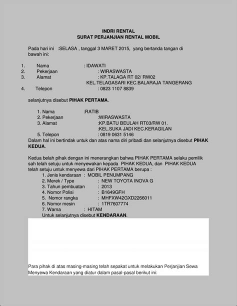 Contoh Surat Pernyataan Kepemilikan Kendaraan Perusahaan Surat