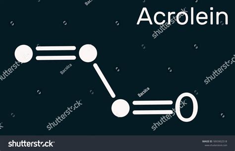 Acrolein Propenal Unsaturated Aldehyde Molecule Used Stock Illustration