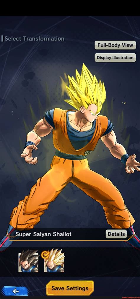 Select Transformation Full Body View Display Illustration Super Saiyan