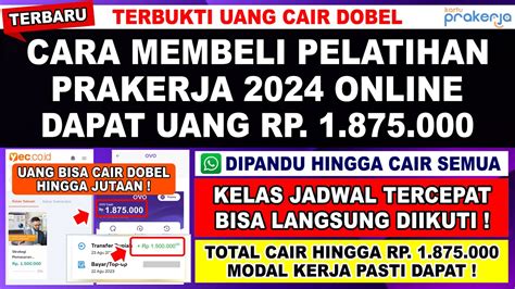 Jadwal Tercepat CARA MEMBELI PELATIHAN PRAKERJA 2024 ONLINE DAPAT UANG