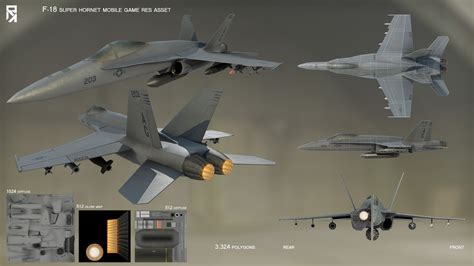 ArtStation - F-18 Super Hornet Android Mobile Game Asset