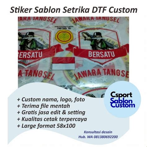 Jual CUSTOM Stiker Sablon Setrika DTF Custom Logo Patch Emblem Gratis