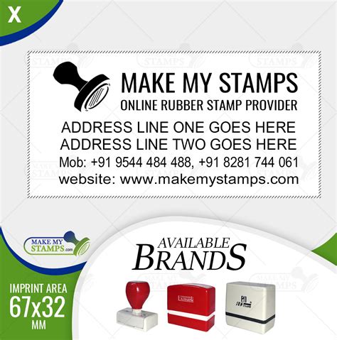 Address Stamp / Address stamp with Logo / 6 lines - Rubber stamp Online