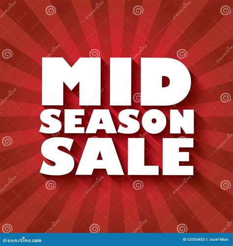 Mid Season Sale Poster Design With Bold Font And Stock Vector