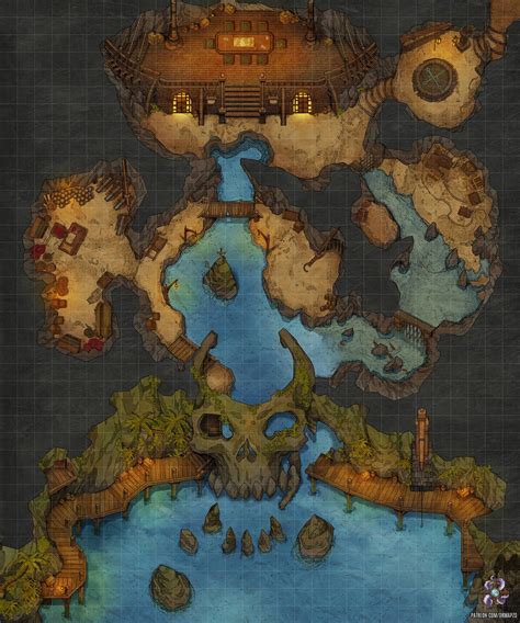 Pirate Hideout Battle Map 30x36 : r/battlemaps