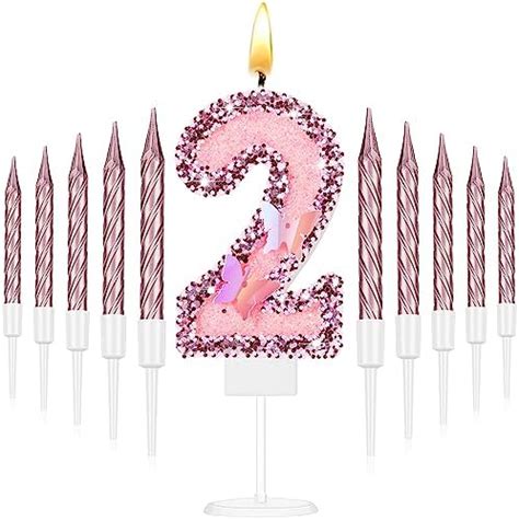 Amazon Large Pink Glitter Happy Birthday Candles Girls