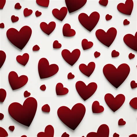 Premium Photo Seamless Pattern Of Red Hearts On White Background