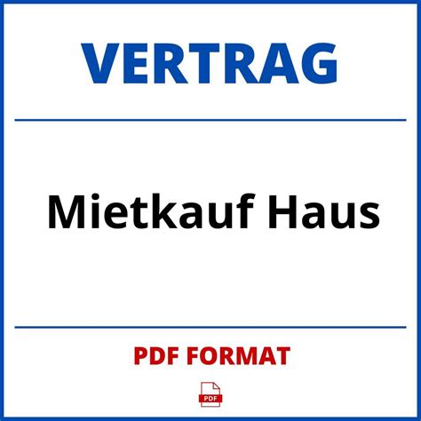 Mietkauf Haus Vertrag Pdf