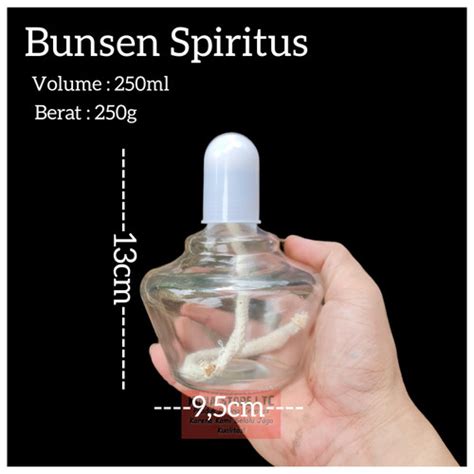 Jual LAMPU SPIRITUS KACA BUNSEN SPIRITUS BUNSEN SPIRTUS 250ML