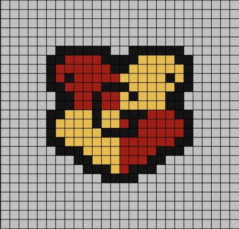 Gryffindor House Crest Pixel Art | Pixel art pattern, Cross stitch art, Pixel art