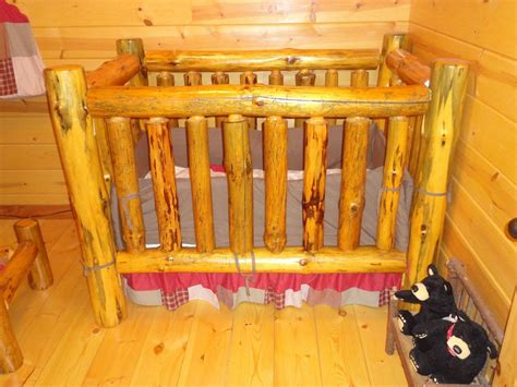 Handmade Rustic Pine Log Crib by Legacy Woodshop | CustomMade.com