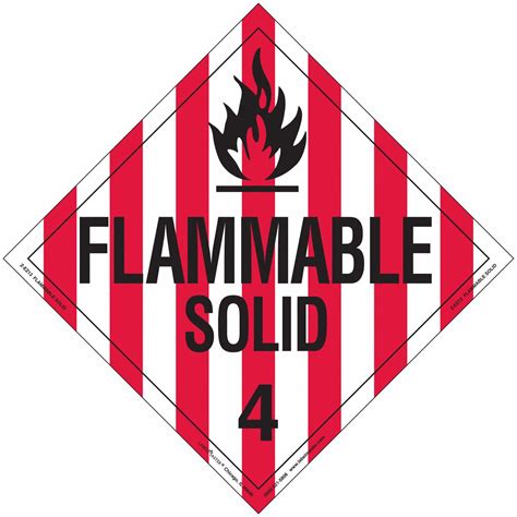 Flammable Solid In Label Wd Placard Flammable Solid Ez