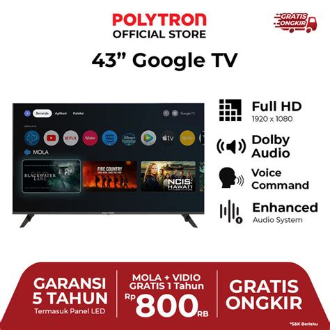 Polytron Smart Cinemax Google Tv Inch Pld Rg Lazada Indonesia